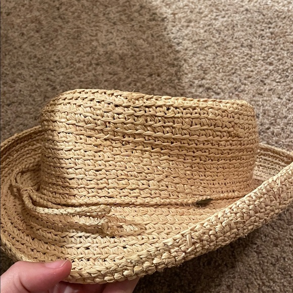 SCALA - CROCHETED RAFFIA UPBRIM HAT - Picture 4 of 5